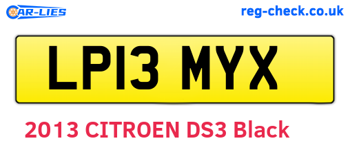 LP13MYX are the vehicle registration plates.
