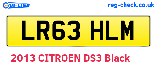 LR63HLM are the vehicle registration plates.