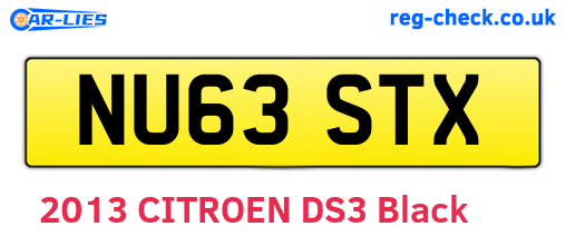 NU63STX are the vehicle registration plates.