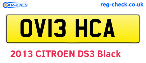 OV13HCA are the vehicle registration plates.