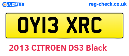 OY13XRC are the vehicle registration plates.