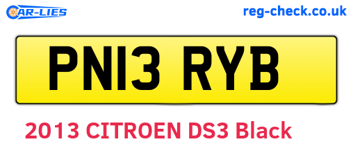 PN13RYB are the vehicle registration plates.