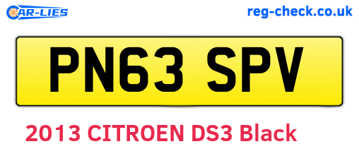 PN63SPV are the vehicle registration plates.
