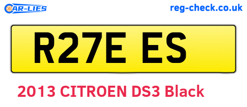 R27EES are the vehicle registration plates.