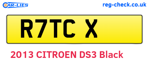 R7TCX are the vehicle registration plates.