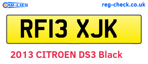 RF13XJK are the vehicle registration plates.