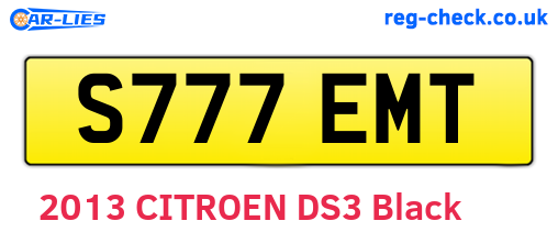 S777EMT are the vehicle registration plates.