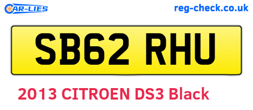 SB62RHU are the vehicle registration plates.