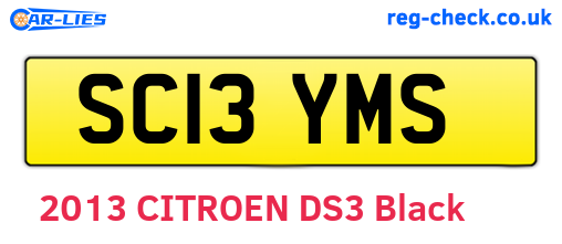 SC13YMS are the vehicle registration plates.