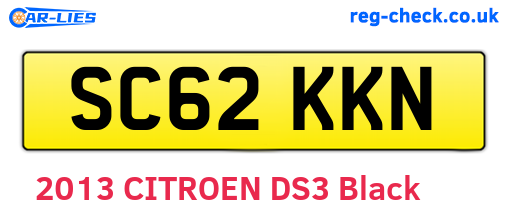 SC62KKN are the vehicle registration plates.