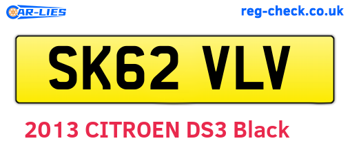 SK62VLV are the vehicle registration plates.