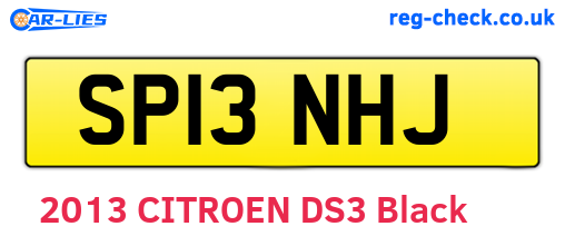 SP13NHJ are the vehicle registration plates.