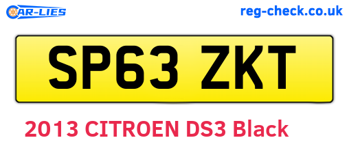SP63ZKT are the vehicle registration plates.
