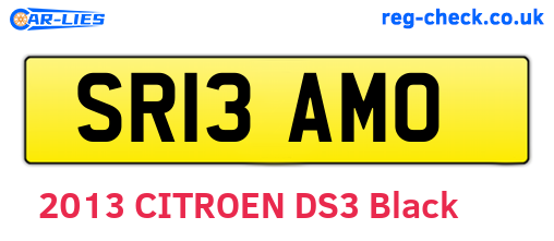 SR13AMO are the vehicle registration plates.