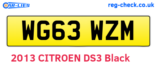 WG63WZM are the vehicle registration plates.