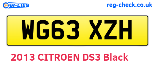 WG63XZH are the vehicle registration plates.