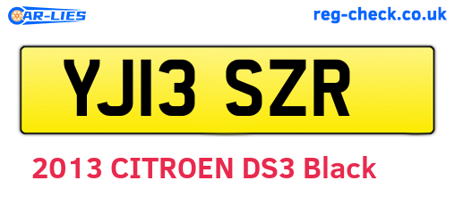 YJ13SZR are the vehicle registration plates.
