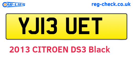 YJ13UET are the vehicle registration plates.