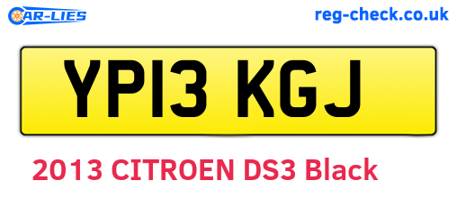 YP13KGJ are the vehicle registration plates.
