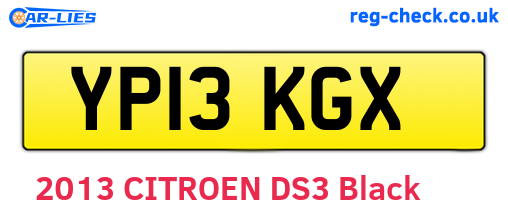 YP13KGX are the vehicle registration plates.
