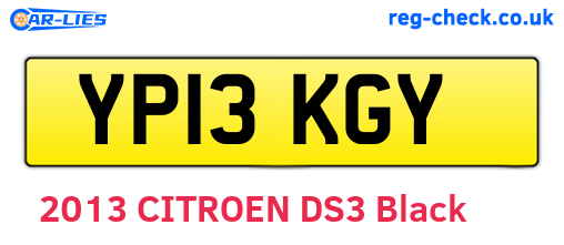 YP13KGY are the vehicle registration plates.
