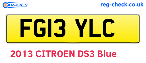 FG13YLC are the vehicle registration plates.