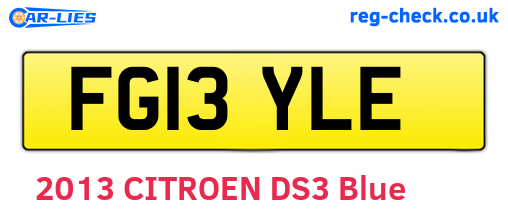 FG13YLE are the vehicle registration plates.