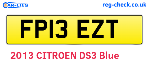 FP13EZT are the vehicle registration plates.