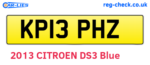 KP13PHZ are the vehicle registration plates.