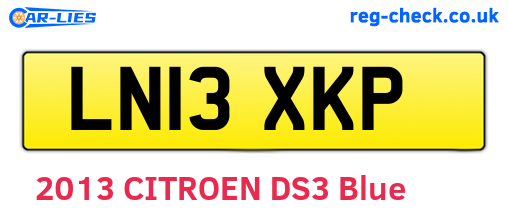LN13XKP are the vehicle registration plates.