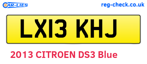 LX13KHJ are the vehicle registration plates.