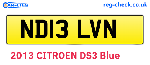 ND13LVN are the vehicle registration plates.
