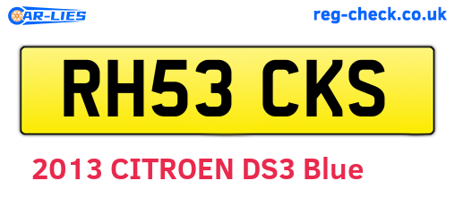 RH53CKS are the vehicle registration plates.