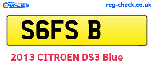 S6FSB are the vehicle registration plates.