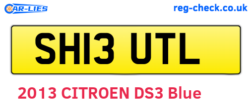 SH13UTL are the vehicle registration plates.