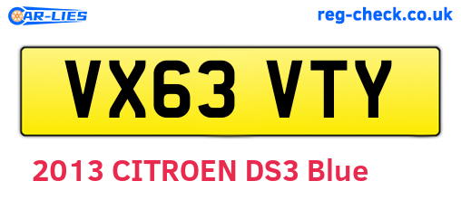 VX63VTY are the vehicle registration plates.