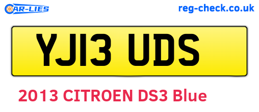 YJ13UDS are the vehicle registration plates.
