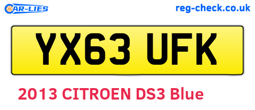 YX63UFK are the vehicle registration plates.
