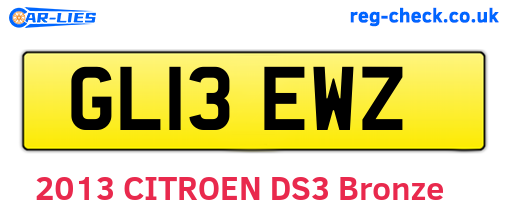 GL13EWZ are the vehicle registration plates.