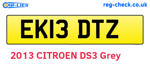 EK13DTZ are the vehicle registration plates.