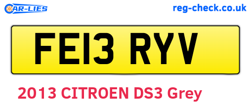 FE13RYV are the vehicle registration plates.