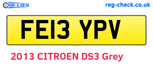 FE13YPV are the vehicle registration plates.