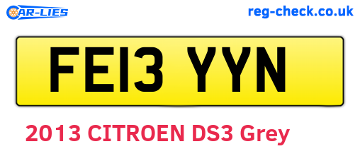 FE13YYN are the vehicle registration plates.