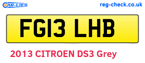 FG13LHB are the vehicle registration plates.