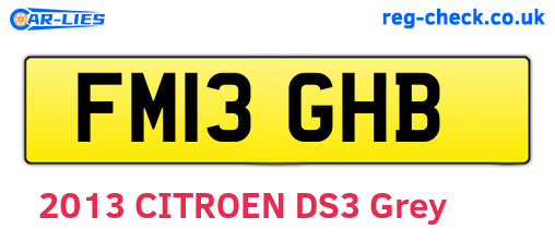 FM13GHB are the vehicle registration plates.