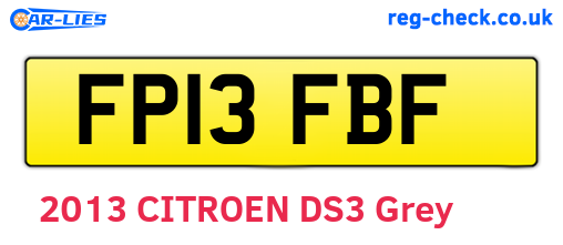 FP13FBF are the vehicle registration plates.