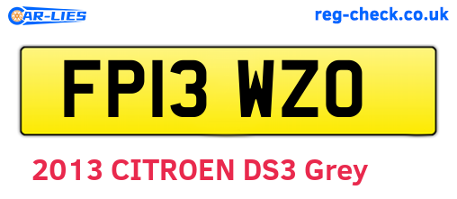 FP13WZO are the vehicle registration plates.