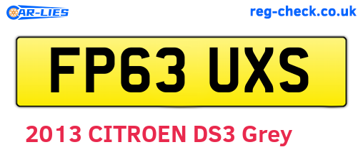 FP63UXS are the vehicle registration plates.