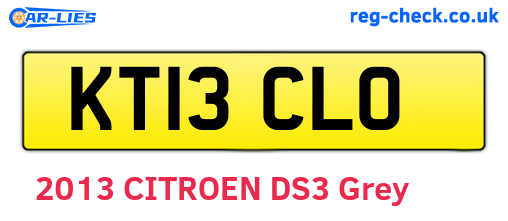 KT13CLO are the vehicle registration plates.