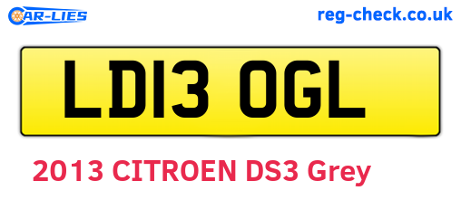 LD13OGL are the vehicle registration plates.